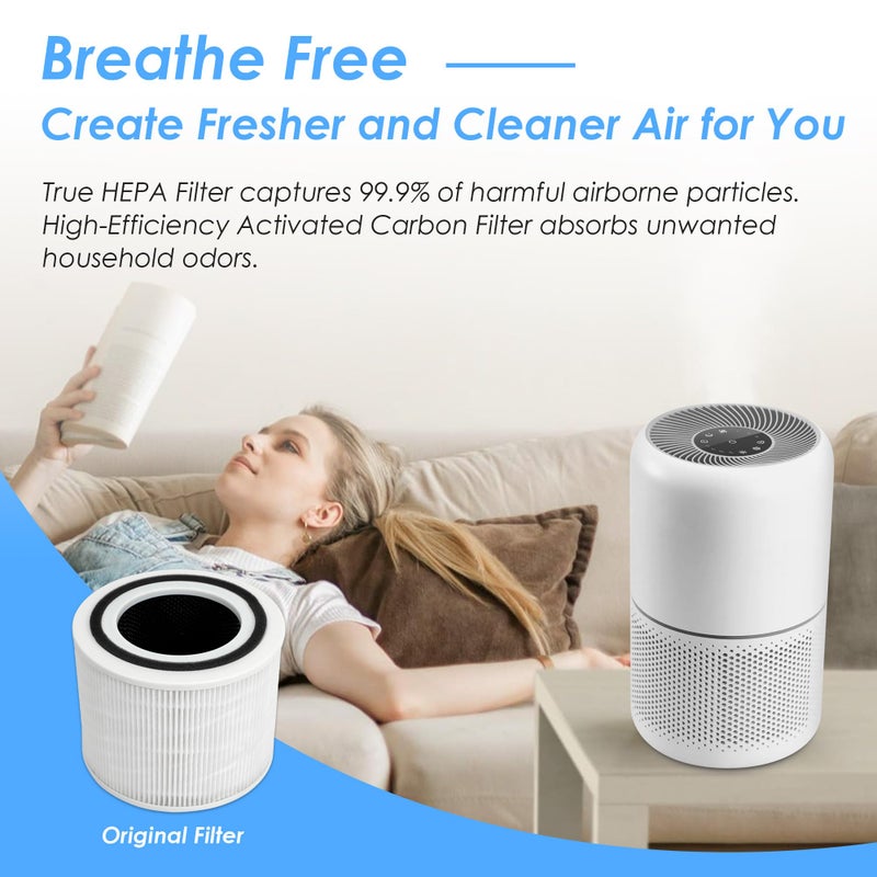 Flintar Core 300 Replacement Filters, Made in Taiwan, Compatible with LEVOIT Core 300-P, Core 300S Air Purifier, 3-in-1 H13 True HEPA Filter Replacement, Core 300-RF, 2-Pack - Image 3